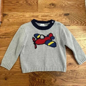 TKS Basics Toddler Baby Boy Knit Sweater with Airplane size 24 Months